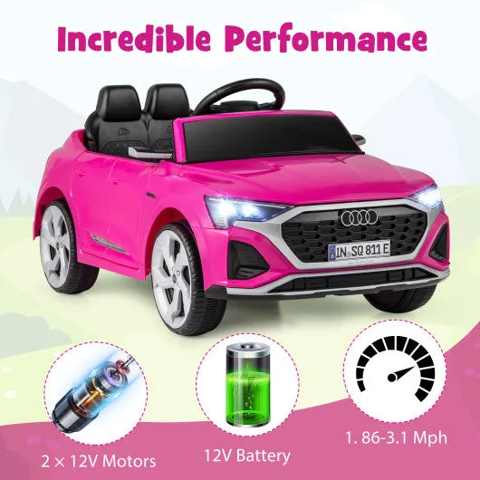 12V Kids Ride on Car Licensed Audi SQ8 With Remote Control and 3 Speeds-Pink