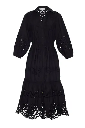 142E  Hutton cotton eyelet dress