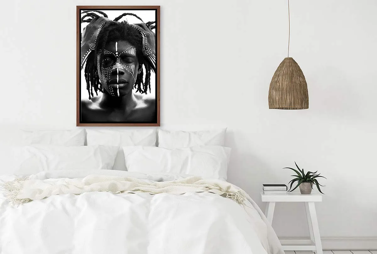 African with Traditional Face Paint | Canvas Wall Art Print