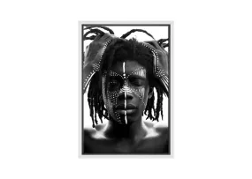 African with Traditional Face Paint | Canvas Wall Art Print