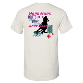 Barrel Racing - Hard Work Beats Talent - Heather Prism Natural Short Sleeves Tee