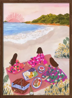 Beach Picnic by Sarah Gesek- Stretched Canvas, Poster or Fine Art Print