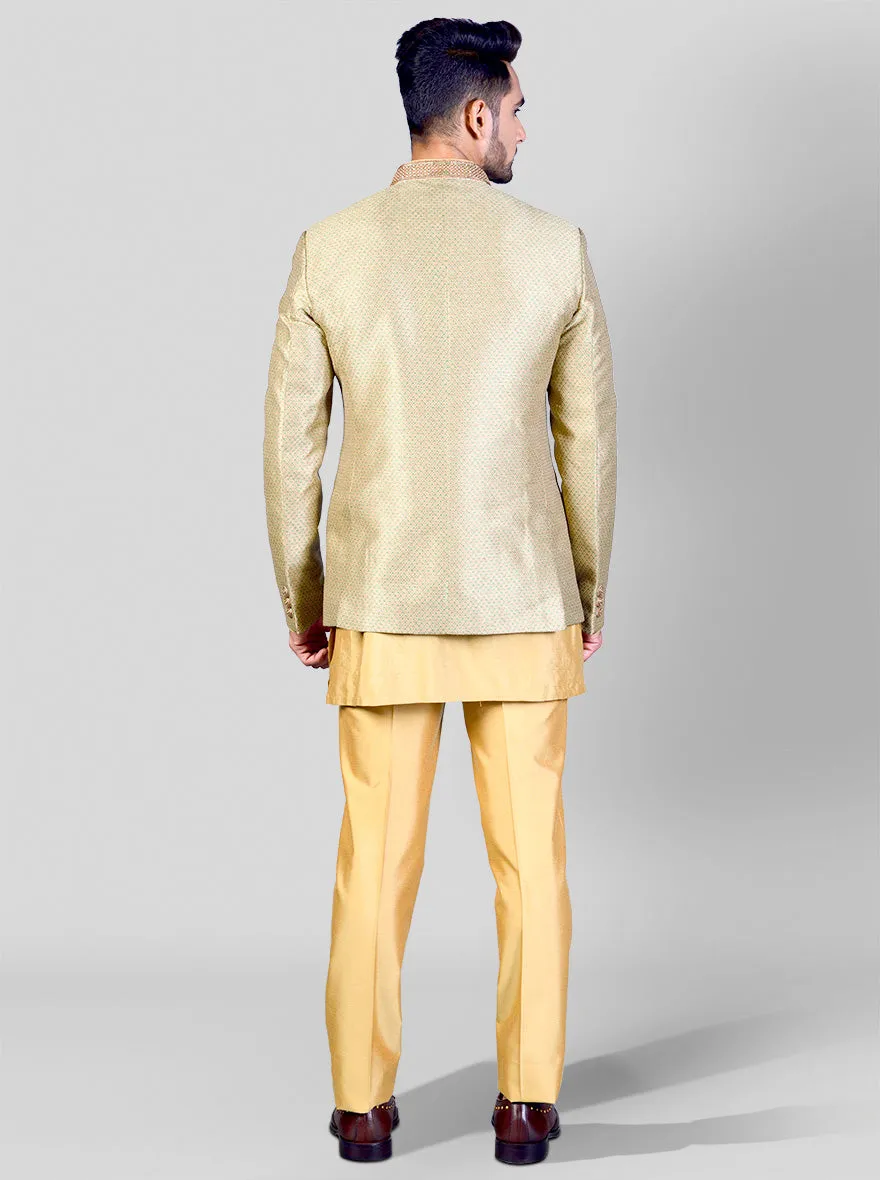 Beige & Green Jodhpuri Suit | JadeBlue