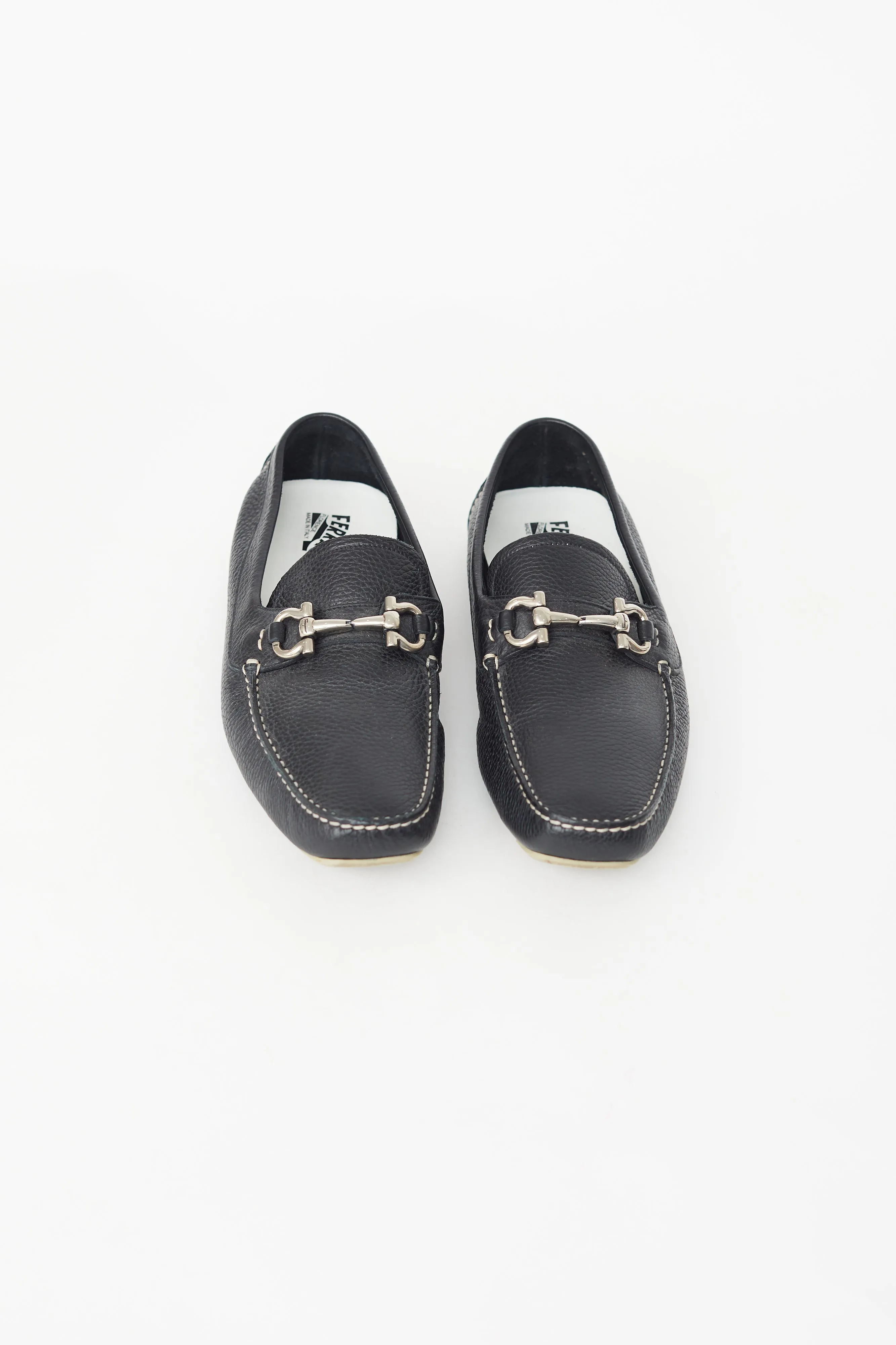 Black Contrast Stitch Driving Loafer