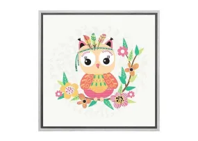 Cute Boho Tribal Owl | Canvas Wall Art Print