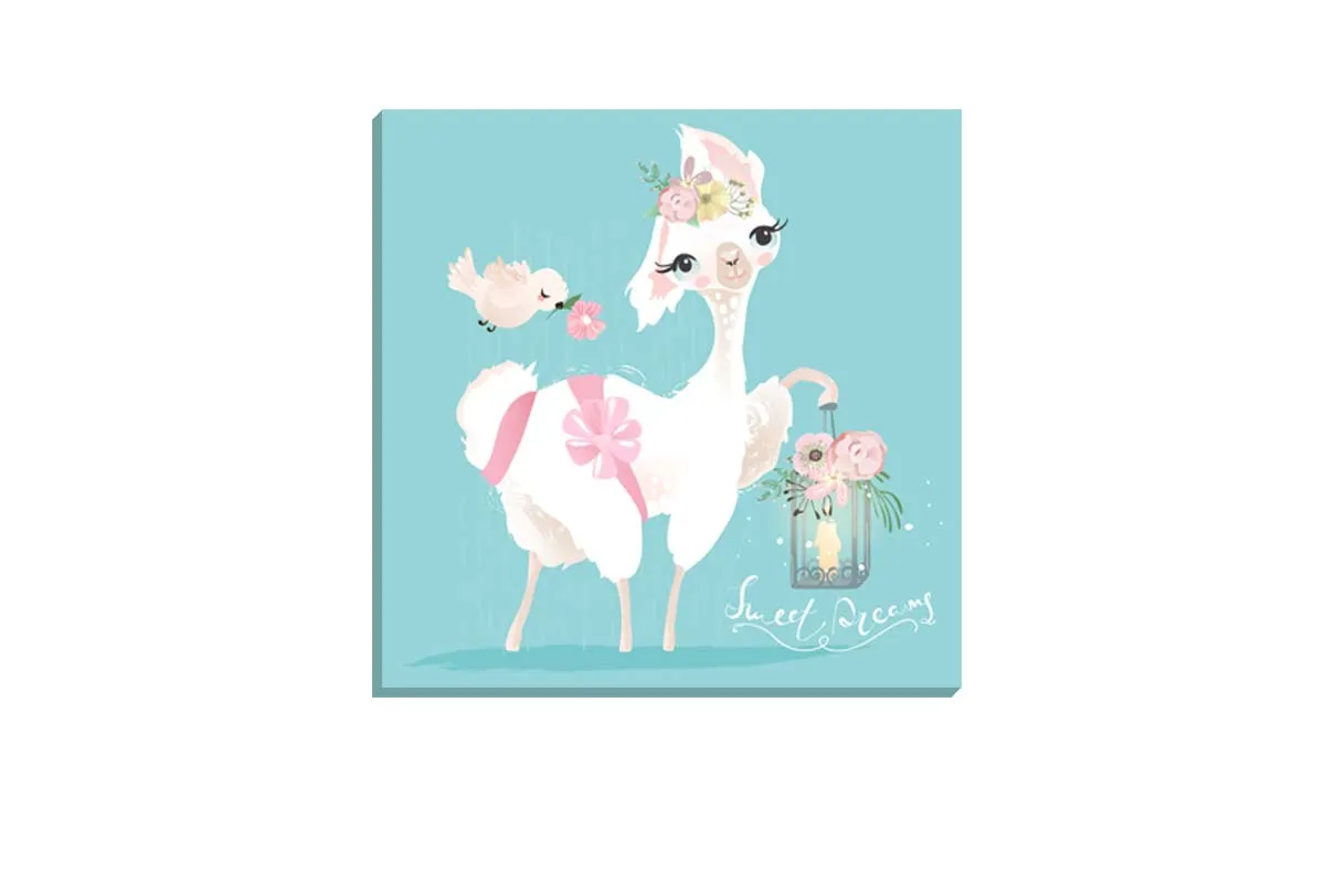 Cute Llama  | Canvas Wall Art Print