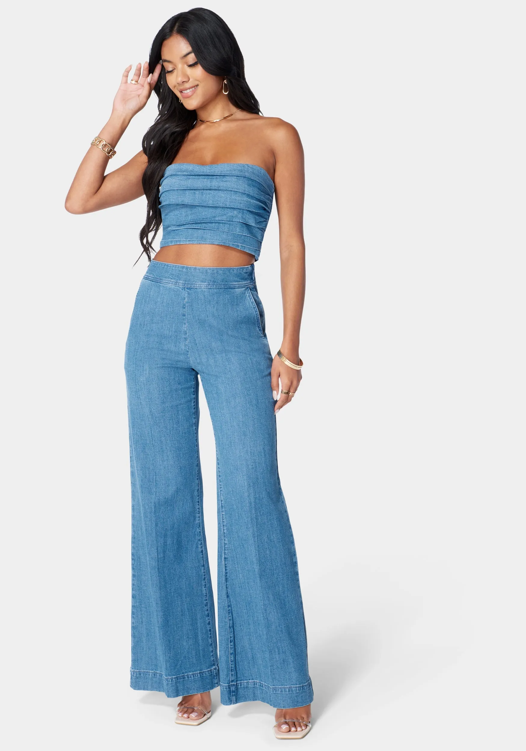 High Waist Wide Leg Denim Pant