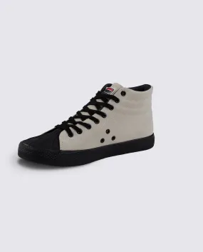 Bone Leather Suede Hi-Top Sneakers - Optimized for E-Commerce.