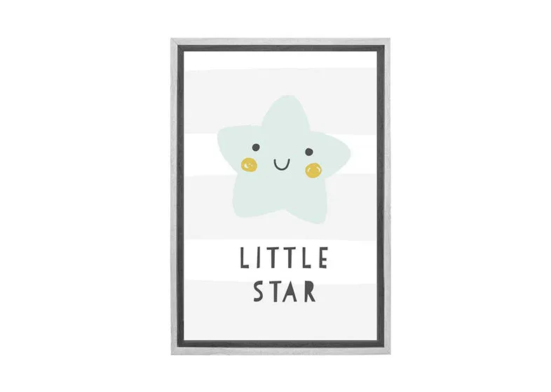 Little Star Grey Gold | Scandinavian Kid's Wall Art Print