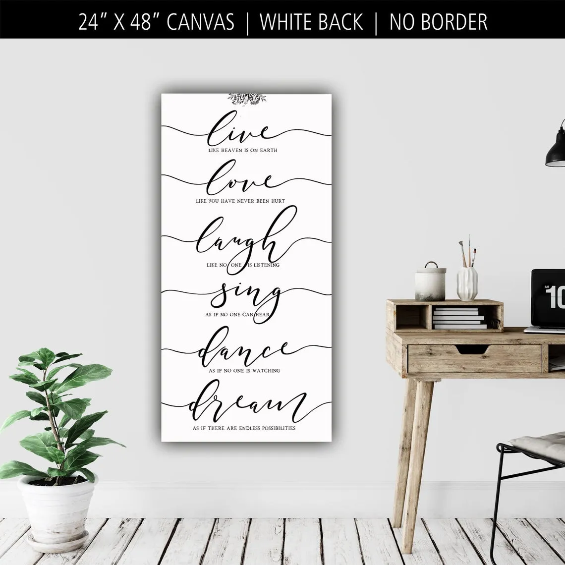 Live Love Laugh Farmhouse Wall Art on Canvas