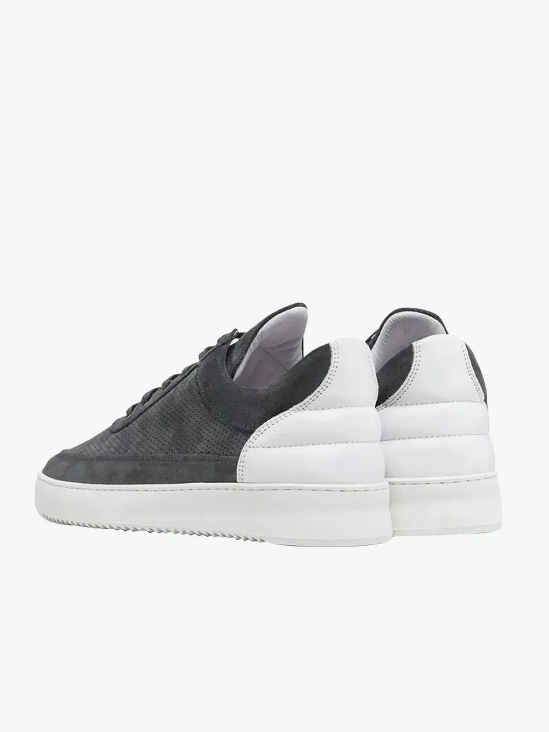 Low Top Ripple Perforated Grey Sneakers