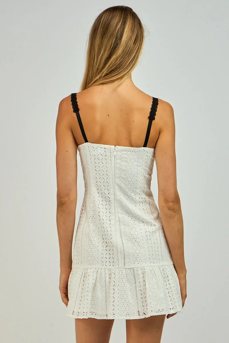 Make Believe Eyelet Mini Dress