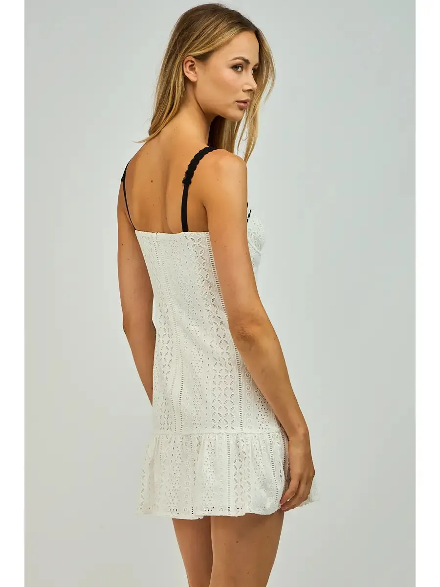 Make Believe Eyelet Mini Dress