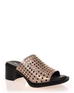 Minx Connect Bronze Metallic Square Perforated Leather