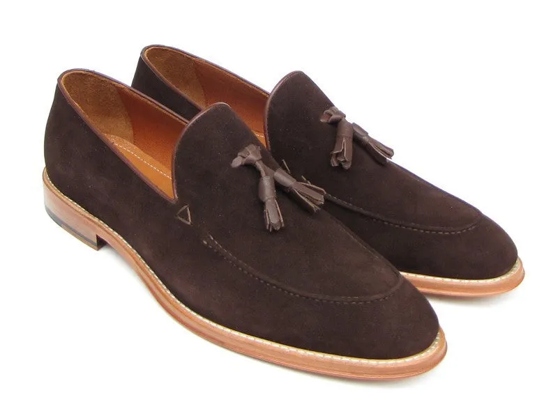 Paul Parkman Brown Suede Tassel Loafers