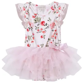 Penny Floral S/S Tutu Romper - Pink