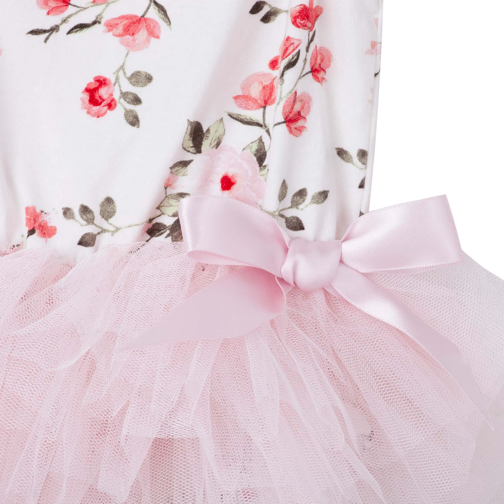 Penny Floral S/S Tutu Romper - Pink