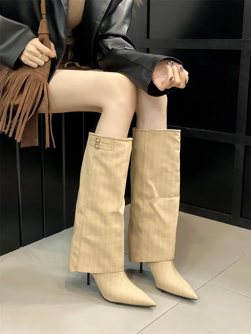 Wenkouban 2000s fashion 2024 Autumn and Winter New Style Pantyhose Boots Knight Boots Knee Boots