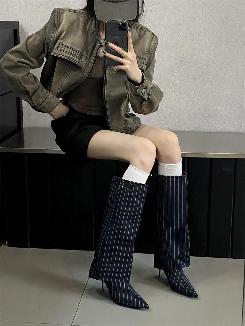 Wenkouban 2000s fashion 2024 Autumn and Winter New Style Pantyhose Boots Knight Boots Knee Boots