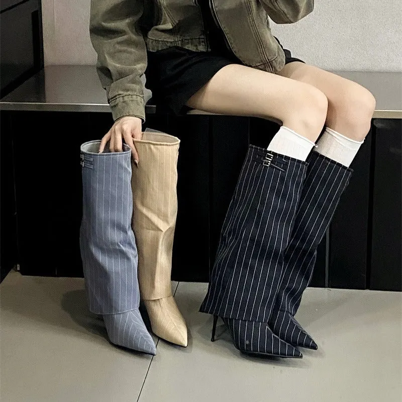 Wenkouban 2000s fashion 2024 Autumn and Winter New Style Pantyhose Boots Knight Boots Knee Boots